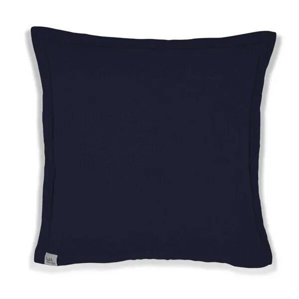 Hutch&Putch Hutch&Putch Musselin Sofakissenbezug - Kissenbezug - Zierkissen - aus 100% Bio-Baumwolle - Handmade in Germany, Midnight blue, – Produktbild 1 von 4