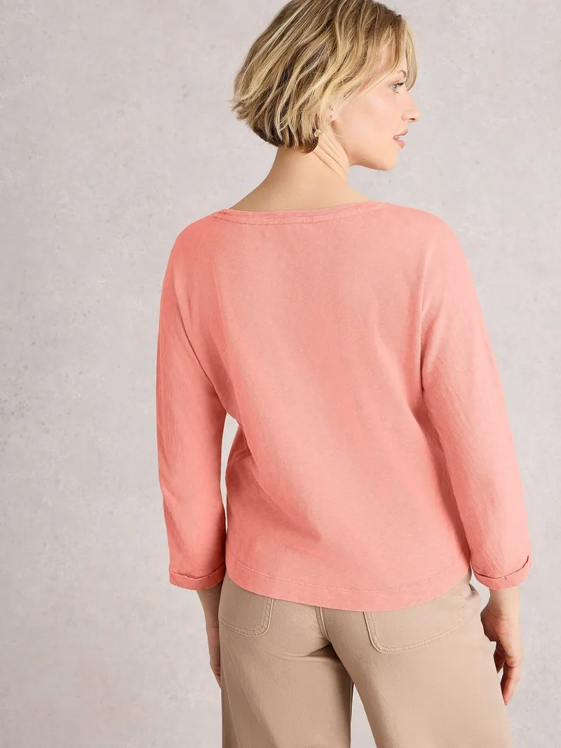 White Stuff Dolman Top Demi - 40, Mittelkoralle, – Produktbild 4 von 4
