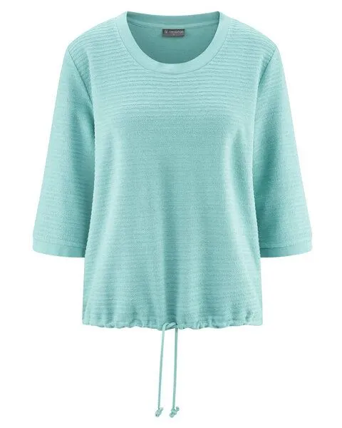 HempAge HempAge Weites Halbarm Damenshirt Hanf/Biobaumwolle, Lake (blau), – Produktbild 3 von 4