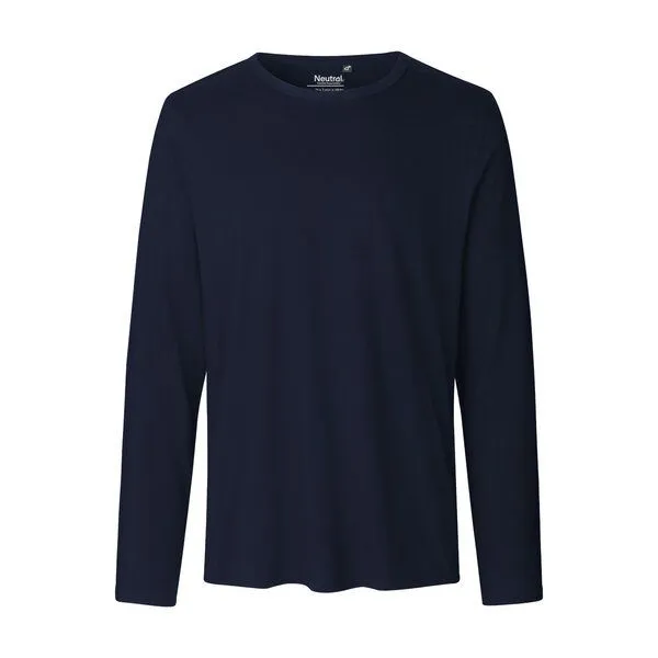 HANDGEDRUCKT HANDGEDRUCKT "Vernetzt" Männer Longsleeve, Navy, – Produktbild 2 von 4
