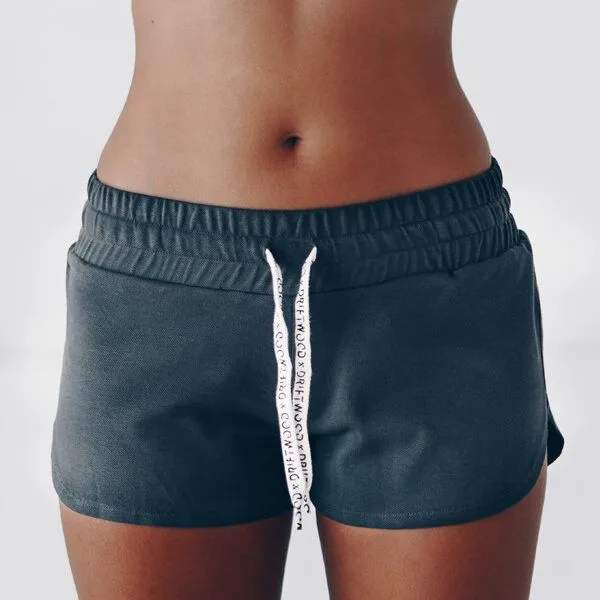 The Driftwood Tales The Driftwood Tales Kurze, sportliche Damenhose mit breitem Bund und DRIFTWOOD-Kordelzug, Anthrazitgrau, – Produktbild 4 von 4