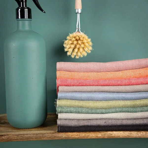 nahtur-design nahtur-design Putzlappen 2-lagig aus Bioleinen und Baumwolle, Orange, – Produktbild 2 von 4