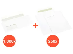 envirelope blue envirelope blue 1.000 Briefumschläge DL HK mF + 250 Versandtaschen C4 HK mF – Produktbild 1 von 1