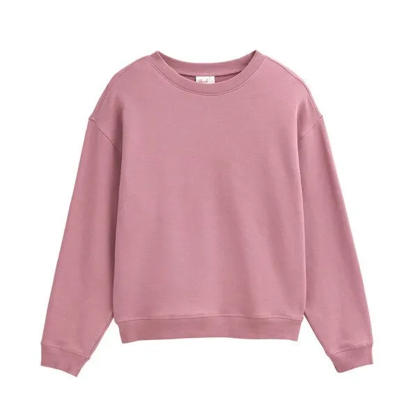 People Wear Organic People Wear Organic Sweat Pullover, rosa uni, Rose, – Produktbild 1 von 4