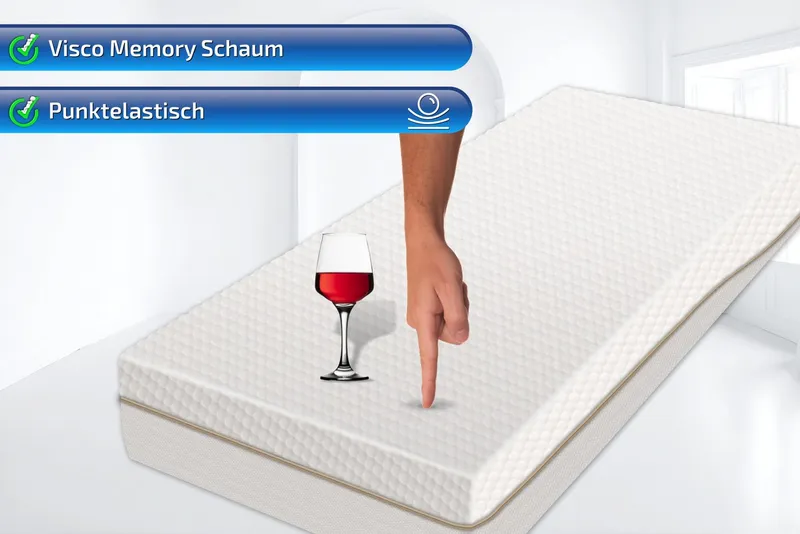 Visco-Matratze VISCOMAXX 900, extra 26cm hoch, 9 Zonen & hohes Raumgewicht, Matratzen Perfekt, 26 cm hoch, (Kaltschaum), Komfortmatratze mit 10cm Viscoschicht auf 15cm Kaltschaumkern, Weiß, – Produktbild 4 von 5
