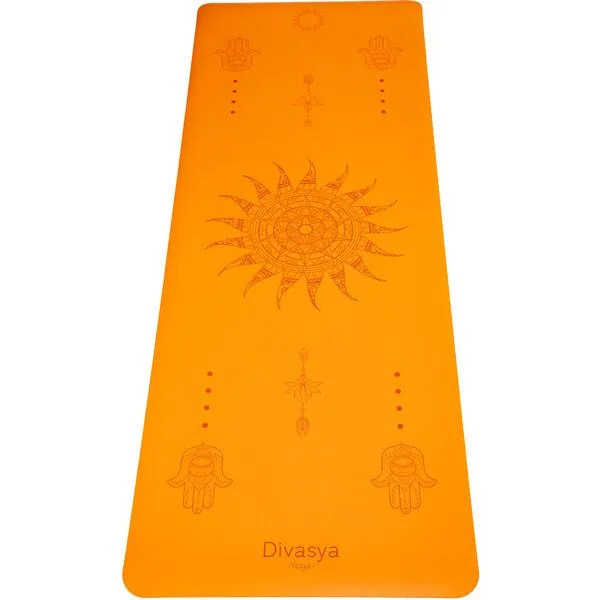 Divasya Divasya Yogamatte Naturkautschuk | rutschfester japanischer Grip | 6 Farben | Gurt & Hülle, Orange sun, – Produktbild 1 von 4