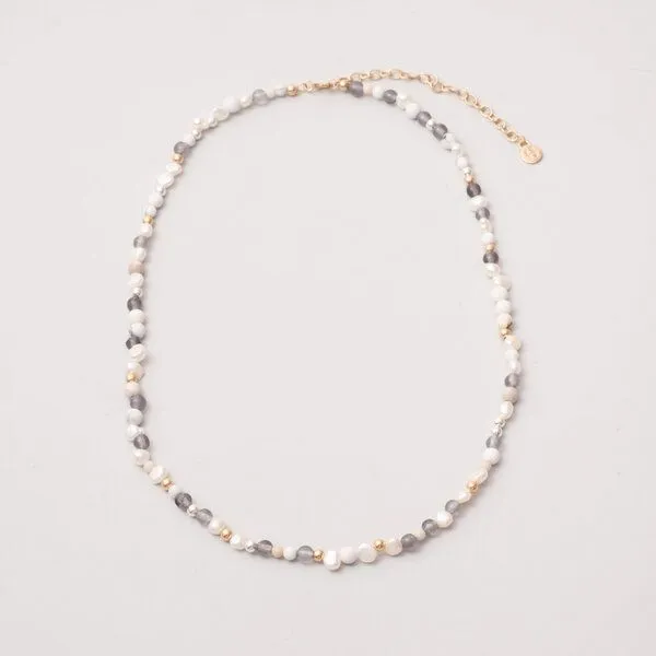 fejn jewelry fejn jewelry Kette 'winter pearl' mit Süsswasserperlen und Halbedelsteinen, Gold, – Produktbild 1 von 1