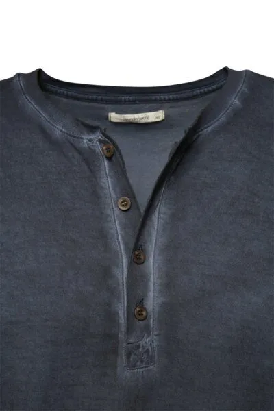 Wunderwerk Wunderwerk Herren Langarmshirt aus Bio-Baumwolle "Henley male 1/1 mal tinto", Dunkelblau (old navy 695), – Produktbild 3 von 4