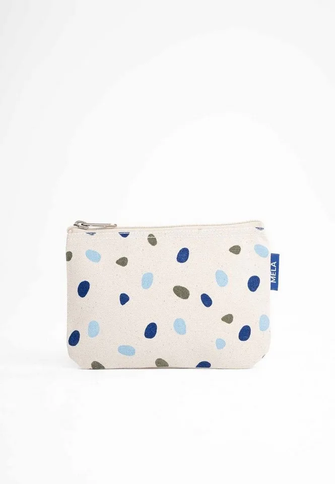 MELA MELA Kosmetiktasche Kleine Kosmetiktasche, clean, Greige / blue dots print, – Produktbild 2 von 2