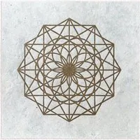 Veskor Cassiopeia Veskor Cassiopeia STERN DES LEBENS Heilige Geometrie Linoldruck | 22 × 22 cm | Gold auf Naturweiß – Produktbild 1 von 1
