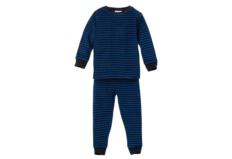 People Wear Organic People Wear Organic Pyjama aus Frottée, Bio-Baumwolle, Blau, – Produktbild 2 von 4