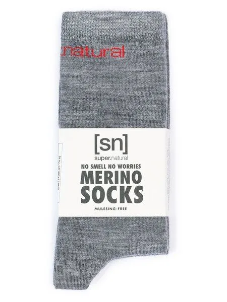 Super.Natural Super.Natural Socken SN All Day Socks für Damen und Herren, aus Merino, Cashmere grey melange/high risk red, – Produktbild 3 von 3