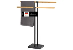 eluno Handtuchständer Stand-Handtuchhalter Handtuchständer freistehend, 2 Stangen Bambus, freistehend – Produktbild 1 von 1