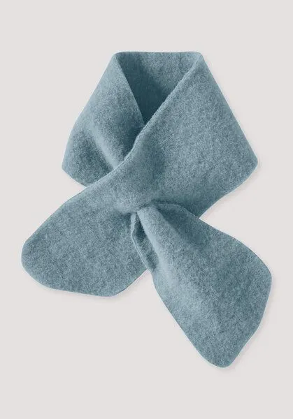 hessnatur hessnatur Wollfleece Schal aus reiner Bio-Merinowolle, Gletscherblau, – Produktbild 1 von 2