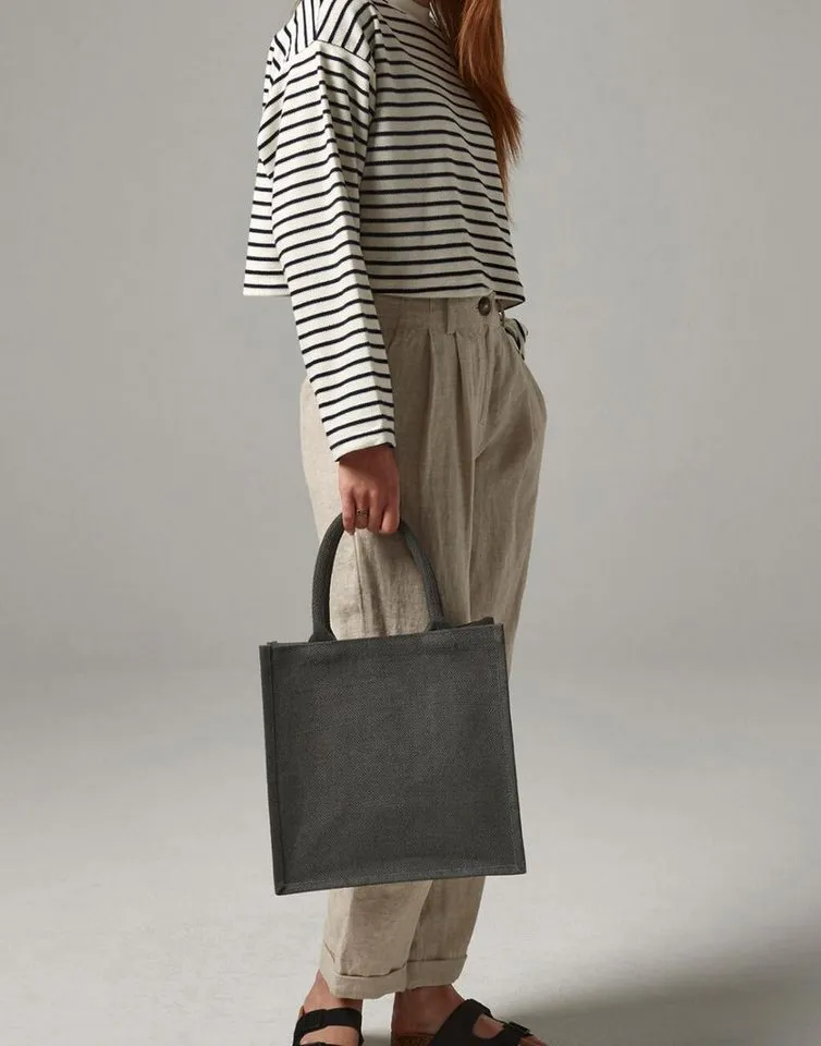 Westford Mill Westford Mill Umhängetasche Jute Midi Tote 30 x 30 x 19 cm, Black/black, – Produktbild 3 von 5
