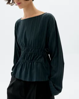 thinking mu Thinking MU Damen vegan Bluse Devin Gestreift Grün – Produktbild 1 von 1