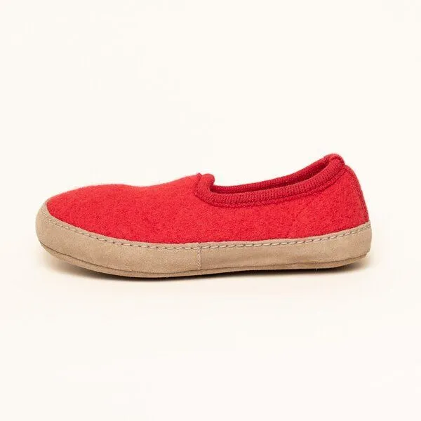Gottstein Gottstein Woll-Hausschuh Cheyenne aus 100% Schurwolle | Hüttenschuh für Damen & Herren, Mittel-rot, – Produktbild 2 von 4