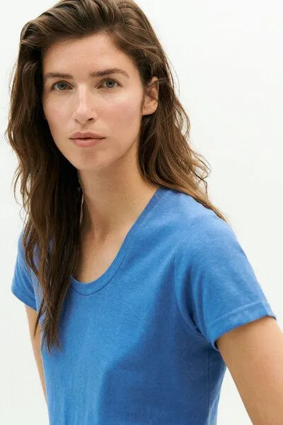 thinking mu thinking mu T-Shirt - Hemp Regina - aus Hanf & Biobaumwolle, Blau (hertage blue), – Produktbild 3 von 4