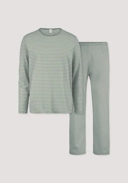 hessnatur hessnatur Pyjama PURE COTTON aus reiner Bio-Baumwolle, Steppengras, – Produktbild 3 von 4