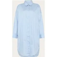 KnowledgeCotton Apparel KnowledgeCotton Apparel Damen vegan Kleid Satin Shirt Skyway Blau – Produktbild 1 von 1