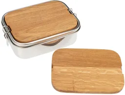 Holz Frank Lunchbox Lunchbox 1200ml Edelstahl mit Schneidebrett aus massivem Eichenholz, Edelstahl, Premium 316 Edelstahl – Produktbild 1 von 1