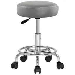 Casaria® Rollhocker Kunstleder Grau 360° drehbar Fußablage – Produktbild 1 von 1