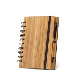 hi!dea™ hi!dea™ DICKENS A5. A5 Spiralnotizbuch aus Bambus mit 100% Recyclingpapier, Beige, – Produktbild 1 von 1