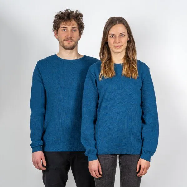 LANGBRETT LANGBRETT Feinstrick Pullover Merinowolle Unisex, Aqua meliert (blau), – Produktbild 1 von 3