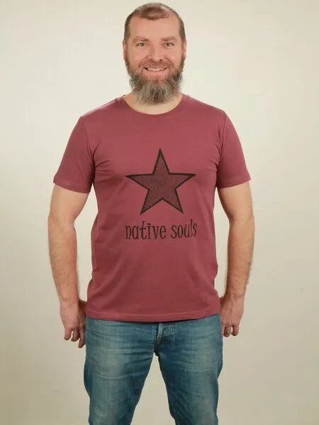 NATIVE SOULS Native Souls T-Shirt Herren - Star, Berry, – Produktbild 1 von 1