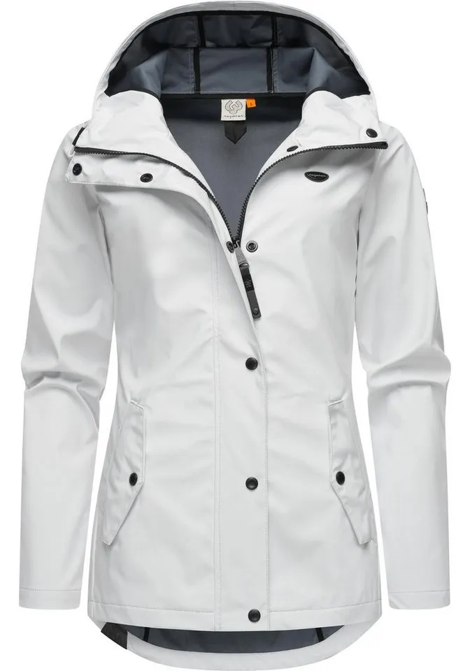 ragwear ragwear Softshelljacke Margge Shell wasserdichte Damen Übergangsjacke mit großer Kapuze, Weiß, – Produktbild 5 von 5