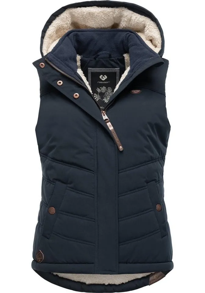 ragwear ragwear Steppweste Hesty Wasserdichte Outdoor-Weste mit abnehmbarer Kapuze, Blau, – Produktbild 2 von 5