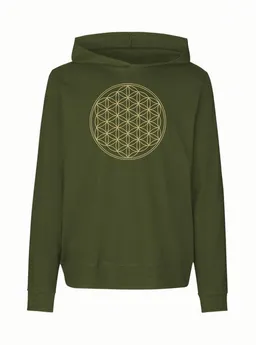 Peaces.bio - handbedruckte Biomode Peaces.bio - handbedruckte Biomode Damen Jersey-Hoodie Die Blume des Lebens – Produktbild 1 von 1