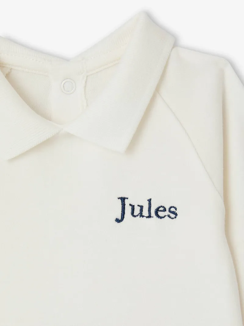 Vertbaudet Langarmbody Baby Jungen mit Kragen, Wollweiß, – Produktbild 2 von 3