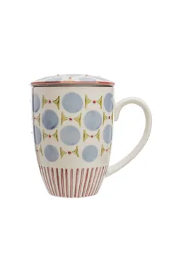 Tranquillo Tasse mit Teesieb RETROFLORIA - blau – Produktbild 1 von 1