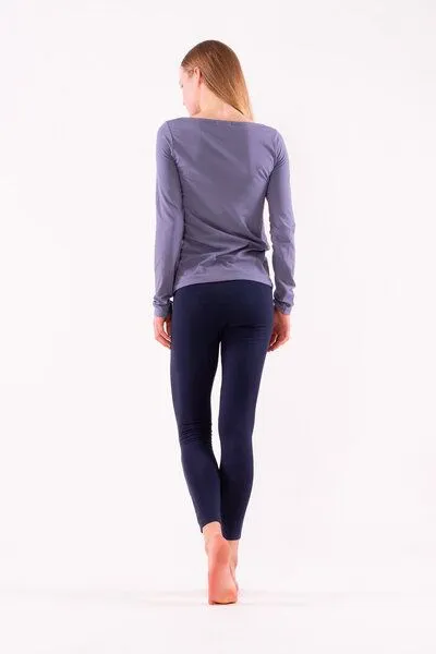 YOIQI YOIQI Langarmshirt mit weitem Halsausschnitt in hellblau – Produktbild 3 von 3
