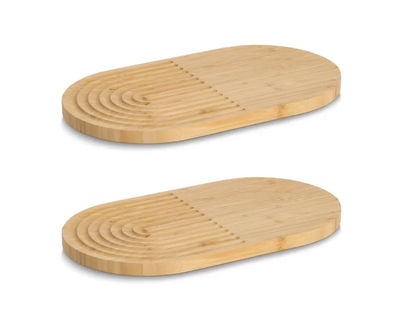 Zeller Present Topfuntersetzer Topfuntersetzer, 2er Set, Bambus, Set, 2-tlg., ca. 35x20x1,5 cm, Beige|braun, – Produktbild 2 von 5