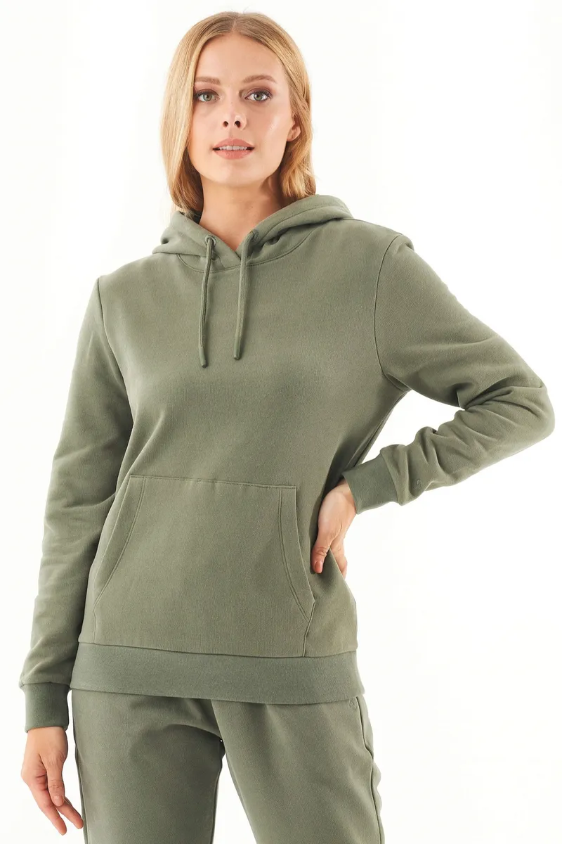 ORGANICATION ORGANICATION Damen vegan Hoodie Haree Olive, Dunkelgrün, – Produktbild 2 von 2
