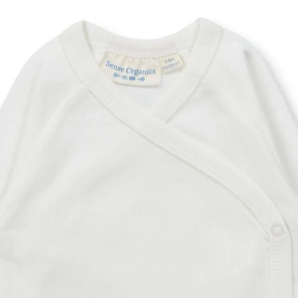 Sense Organics sense-organics Baby Wickel Langarmbody, Modell YGON, Weiß, – Produktbild 3 von 4