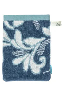 Tranquillo Waschhandschuh FLORAL (Bio-Baumwolle) - blau – Produktbild 1 von 1