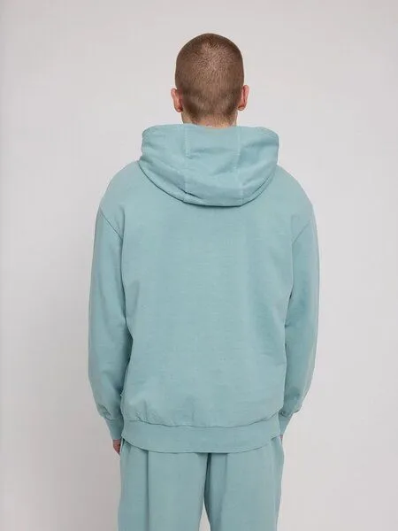 Mazine Mazine Genderless Hoody Natural Dye - aus Bio-Baumwolle, Turquoise (blau), – Produktbild 2 von 3