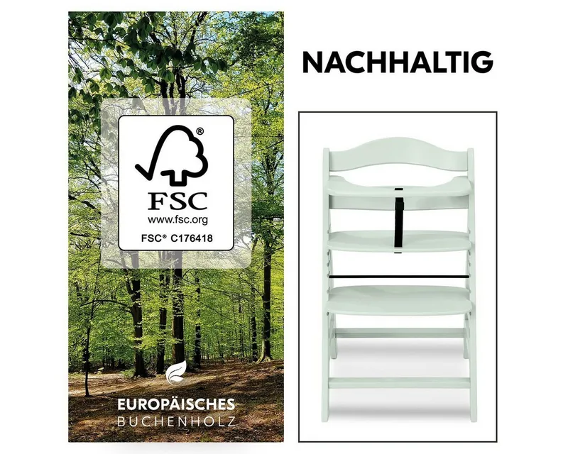 Hauck Hauck Hochstuhl Alpha+, Grün, – Produktbild 8 von 8