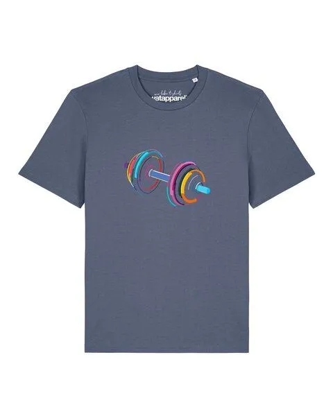 watapparel watapparel T-Shirt Unisex 80s Hantel, Blue grey, – Produktbild 1 von 2