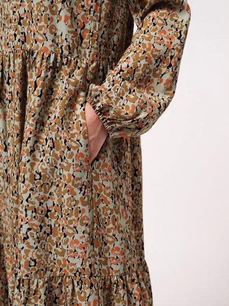 LANIUS LANIUS Maxikleid Print Jungle aus LENZING ECOVERO, Mint orange, – Produktbild 4 von 4