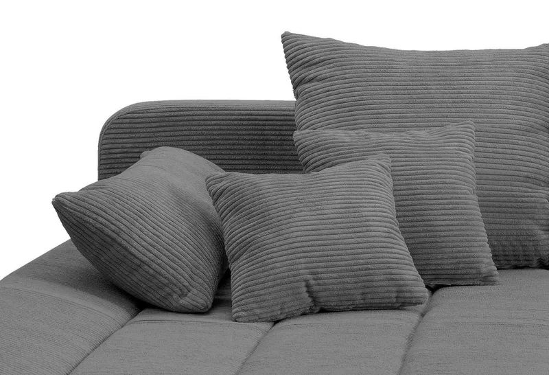Home affaire Ecksofa Imola, bequem, aktuelle Steppung im Sitz, L-Form, Breite 270cm, wahlweise mit Bettfunktion, Grau, – Produktbild 5 von 8