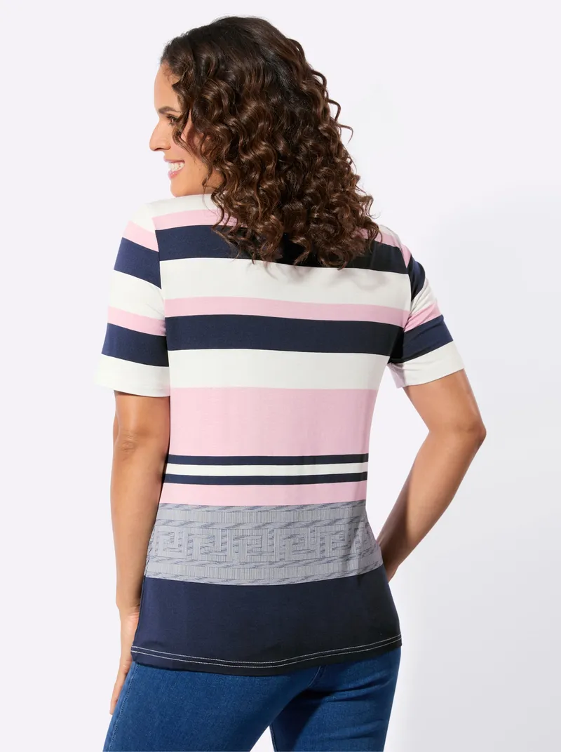 Witt Kurzarmshirt bedruckt, Rosé-marine-bedruckt, – Produktbild 2 von 2