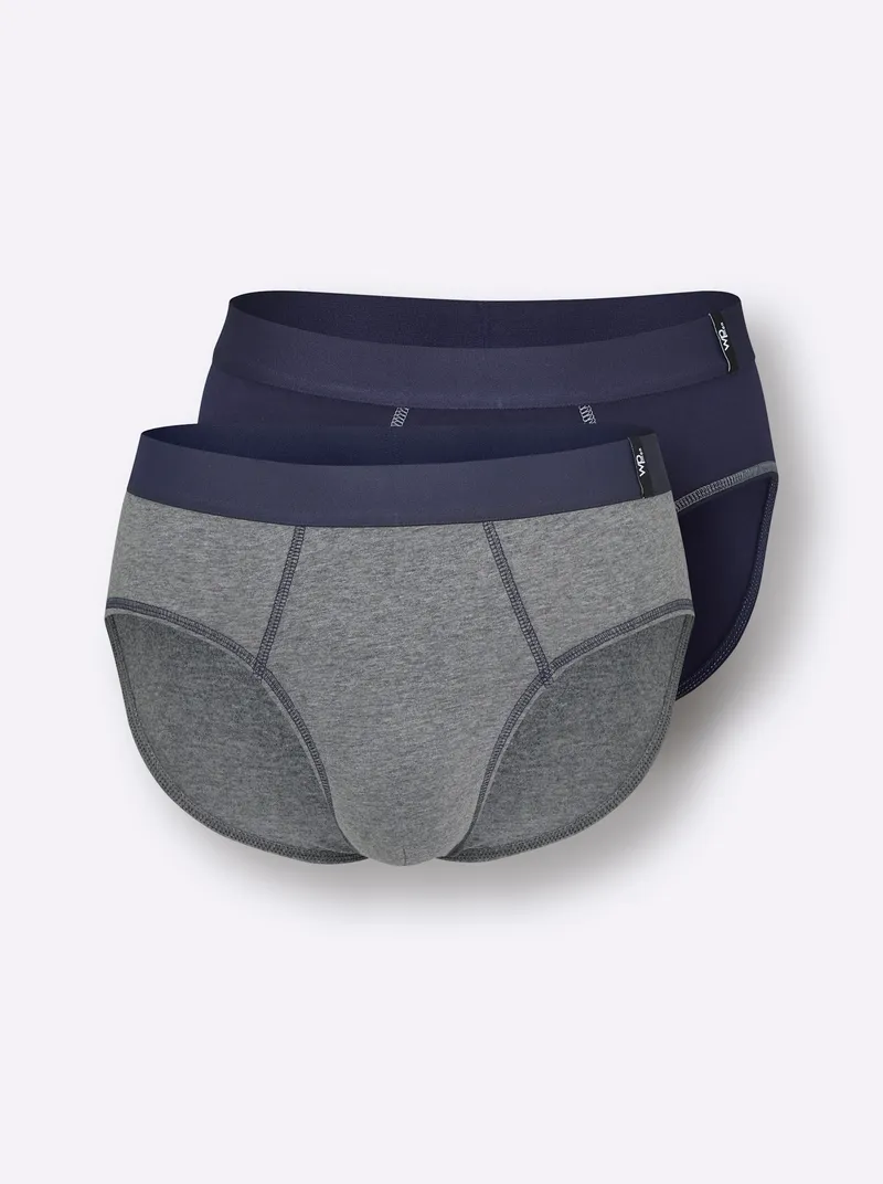 wäschepur men Slip marine + anthrazit-meliert, Marine + anthrazit-meliert, – Produktbild 1 von 3