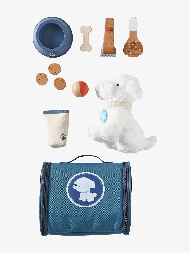 Vertbaudet Vertbaudet Plüschhund mit Zubehör, Blau, – Produktbild 3 von 4