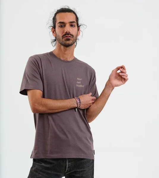 Gary Mash GARY MASH T-Shirt Nur net hudln! aus Biobaumwolle, Grau, – Produktbild 2 von 4