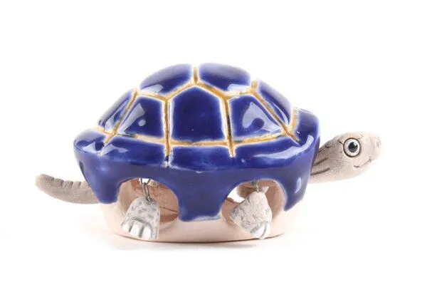 El Puente El Puente Deko-Figur "Wackel-Schildkröte" | Fair Trade & Handmade aus Peru, Blau, – Produktbild 1 von 1