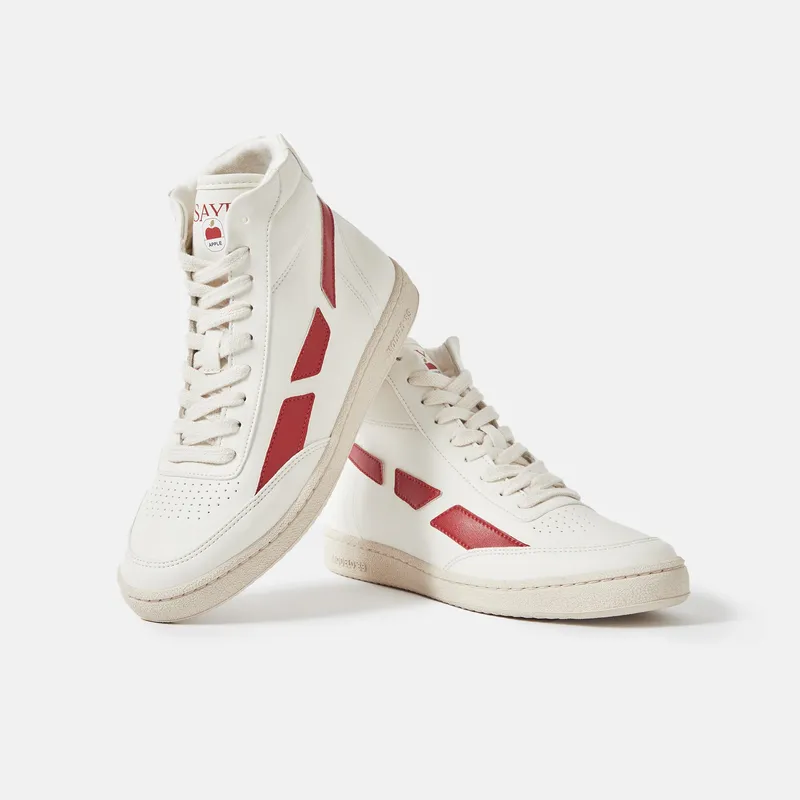 SAYE SAYE Herren vegan Sneaker Modelo '89 Hi Rot, Weiß, – Produktbild 2 von 2